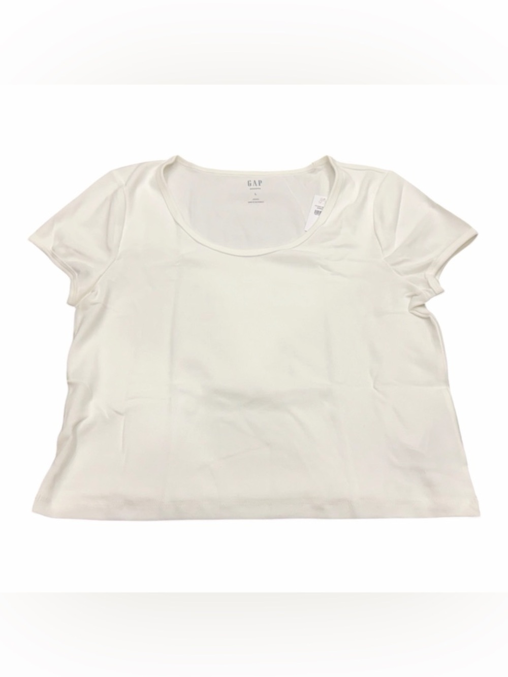 GAP White Scoop Neck Short Sleeve Crop Top